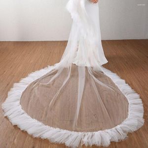 BRIDAL VEILS TOPQUEEN Zachte lange bruiloftsluier voor bruid Velis van 3 meter kathedraal lengte 1 -tier accessoires en evenementen V181