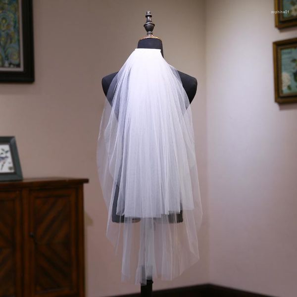 Velos de novia Dos capas de tul Boda con peine Boda Voile Mariage Accesorios Novia Velo Matrimonio