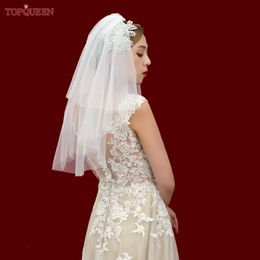 Bruidssluiers V28 Wedding Veil Korte elegant gewoon garen
