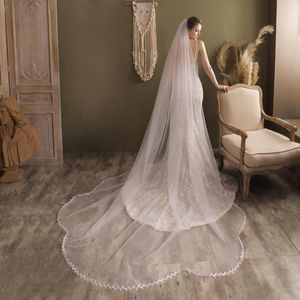 Bridal Veils V831 Church Gavy Veil Lace Wedding Po Tail Main Tiara