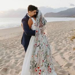 Voiles de mariée Vintage Flower Veil Floral Boho Waltz Accessoires de mariage avec peigne