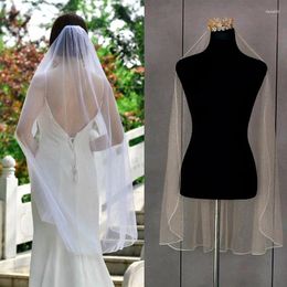 Bridal Veils Wedding Bride Veil Color blanco con peine One capas Pogencias de pografía Accesorios cortos de brillo