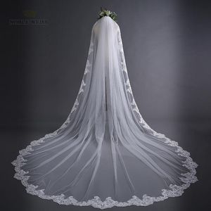 Voiles de mariée mariage avec peigne bord en dentelle voile cathédrale une couche