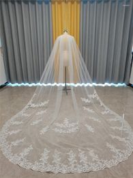 Bridal Veils White Ivory 118 "Cape Veil sjaalskathedraal lengte tule lange mantel bruiloft accessoires voille de mariage