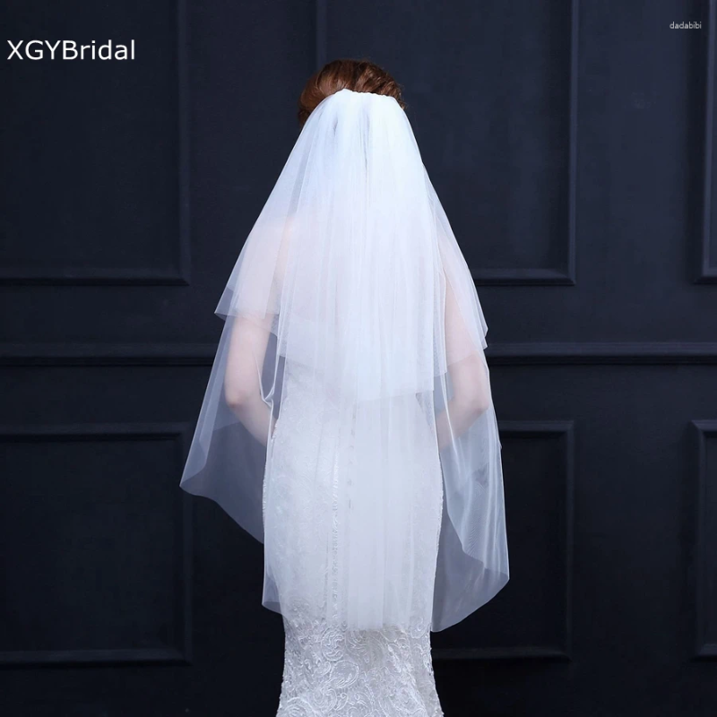 Gelin Peçe Toptan Fildişi Beyaz Düğün Yumuşak Tül Kısa Peçe Vestido De Noiva Gelin Aksesuarlar Mariage