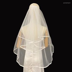 Bruids sluiers WFEEMEND WIT WITGAAKTE GEWAAKTE Simple Section Veil Wedding Accessories PO Props