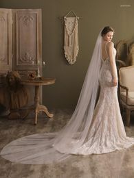 Voiles de mariée mariage des femmes pour les mariées blanc une couche longue voile de goutte de tulle doux avec des accessoires de cheveux de peigne