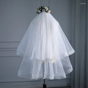 Veaux de mariée Femmes Tulle Veil Pearl Wedding with Hair Peigt For Bride Flower Girl Party Pogry