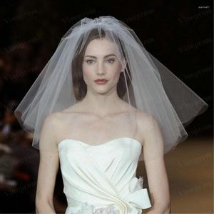 Bruidssluiers Womens Short Tulle Veil Comb Leuke rand voor bruid bloemenmeisje huwelijksfeest