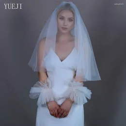 Bridal Veils Yueji Bride Simple Style Single Layer Pure Veil Multi-size aangepaste accessoires met haarkam 030 Velo de novia