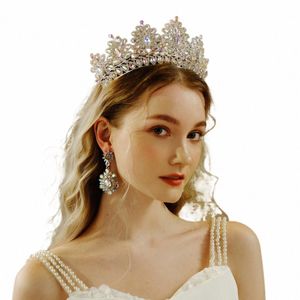 Bridal Wedding Crown AB RHINESTE Tiaras and Crowns Hair Jewelry for Women Active Party Bride Headpiece Bridesmaid Gift B0HU #