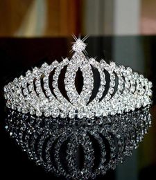 Bruidsbruiloft Diner Hoofddeksels Strass Kristallen Kronen Haaraccessoires Tiara Bruid Bruiloften Tiara's voor Bruiden Haarversieringen3504441