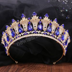 Robe de soirée de mariage nuptiale couronne accessoires de cheveux de luxe diadèmes en cristal élégants diadème casque