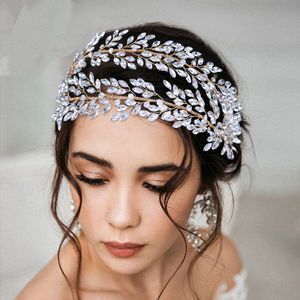 Coiffures de mariage de mariée 2021 jeune femme cristal accessoires de cheveux casque pour les femmes argent or strass cristaux bandeau fête cheveux-usure