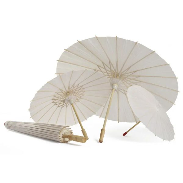 Nuptiale Mariage Parasols Style Chinois Artisanat Papier Parapluie DIY Peinture Vierge Parapluie Photographie Props Performance Parapluies TH1014