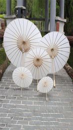 Bridal Wedding Parasols White Paper paraplu's Chinese mini -ambachtelijke paraplu Diameter 20304060cm Huwelijksparaplu's 20207560862