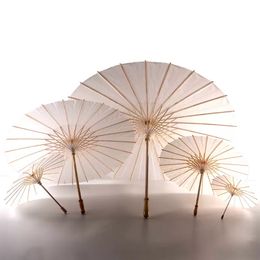Bruids Bruiloft Parasols Wit Papier Paraplu Beauty Items Chinese Mini Ambachtelijke Paraplu Diameter 20cm 30cm 40cm 60cm