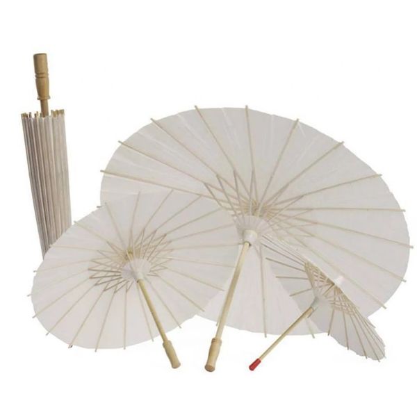 Nuptiale De Mariage Parasols Blanc Papier Parapluies Chinois Mini Artisanat Parapluie Diamètre 22 28 40 50 cm Inventaire En Gros