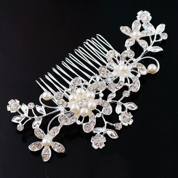 Tiaras de mariage de la mariée superbes coiffures de peigne fin accessoires bijoux accessoires de cheveux perle épingle à cheveux