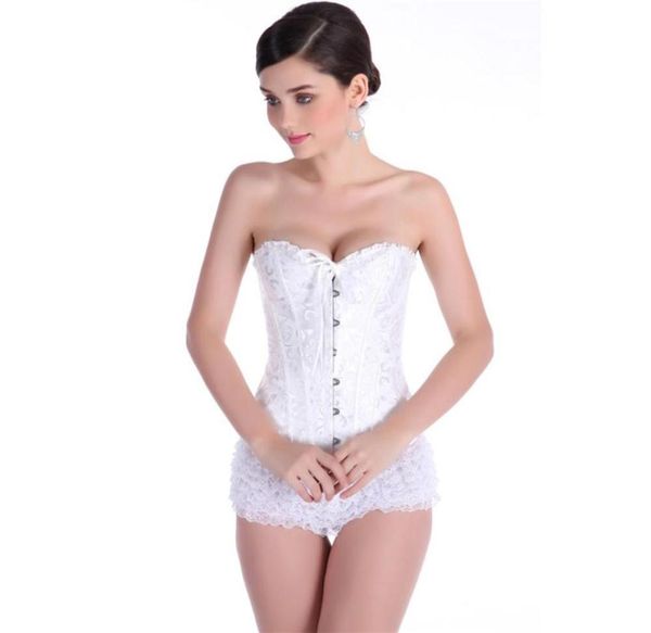 Bridal Women039S CORSET TOP LAC LAC TRIM TAIM TOMMY Bustiers corsets plus gothique sexy lingerie corselet steampunk overbust body7811515