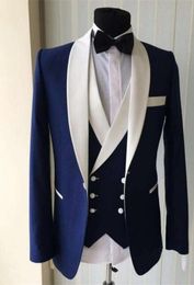 Bridalaffair 2018 Men sur mesure Suit Slim Fit Mens Costumes Taille et couleur Tuxedo Blazer Pantalon Veste de veste 3PCS1270231