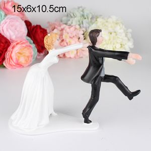 Bruid en bruidegomvigingen bruidstaart toppers synthetische hars poppen valentijnsdag verloving decor jubileum figurine cadeau