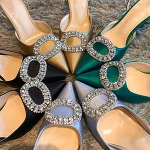 Bride Autumn Bridesmaid 2024 and Wedding Sandals Chaussures Stiletto High Heels Femelle Rignestone Pointé Toe Girl 767 Smaid