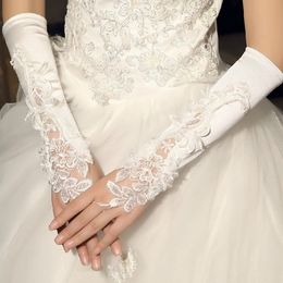 Gants de mariée longue conception gants de mariage dentelle mitaines sans doigts accessoires de mariage Gants