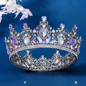 Bruid Royal Crystal Queen King Tiaras Crowns Bridal Pageant Head Ornament Wedding Hair Sieraden Accessoires