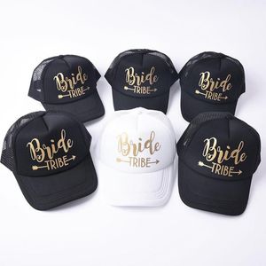 Bride Tribe Snapback camionero malla sombrero oro letras flecha boda béisbol Cap1