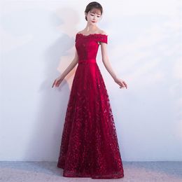 Bruid Bruiloft Avondjurk Rode Qipao Lange Prinses Prom Gown Sexy Cheongsam Chinese Jurk 2017 Herfst Traditionele Dresses257r