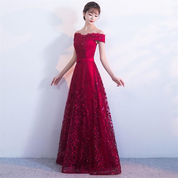 Mariée Robe De Soirée De Mariage Rouge Qipao Longue Princesse Robe De Bal Sexy Cheongsam Robe Chinoise 2017 Automne Robes Traditionnelles257r