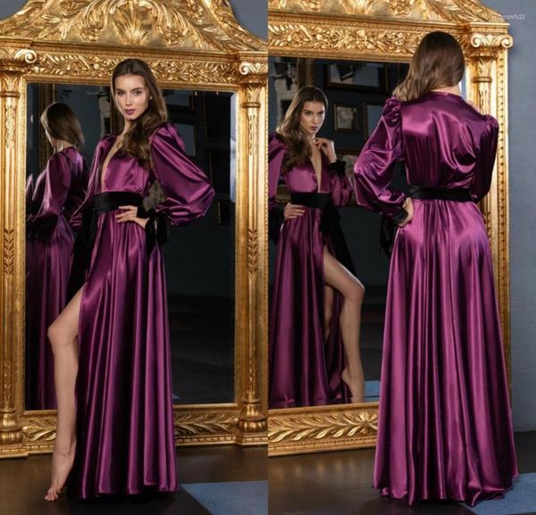 Robe de demoiselle d'honneur raisin Robes de mariée ceinture longue peignoir femmes Lingerie chemise de nuit pyjamas vêtements de nuit robes de luxe pour femmes robe de chambre