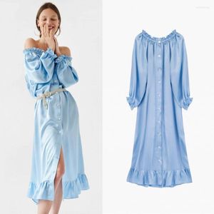 Robe de demoiselle d'honneur femmes robes de bain de mariage bleu clair vêtements de nuit hors épaule robes de nuit lingeries femme maison