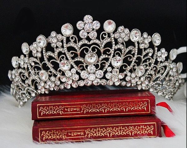 Diadema de dama de honor, Tiara, pulsera, perla blanca de agua dulce, accesorios para el cabello, cinta, cadena de mano, brazalete, conjunto de joyería de plata