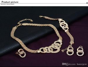 Bridesmaid Jewelry Set Chains Bracelet comme Indien African Dubaï 18K Gold Jewelry Party Bijoux SETS3699230