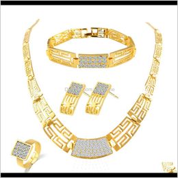 Conjunto de joyas de dama de honor Collar vintage Pulsera Pendientes Anillos como indio africano Dubai 18k Conjuntos de joyas de oro Weddin qylnBi luckyhat