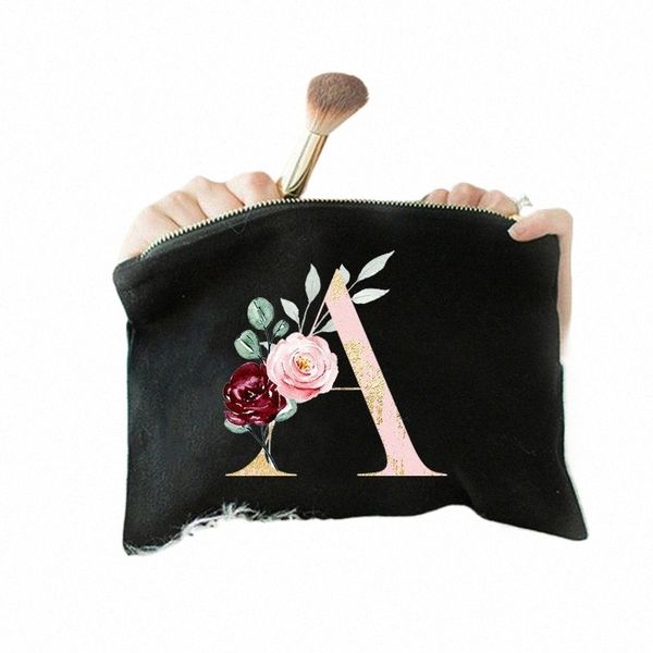 Bolsa de maquillaje de dama de honor Boda de boda Mejor letra de regalo Impresión de maquillaje para mujeres Organizador de artículos de tocador de tocador Almacenamiento Femenino Case cosmético G0MN#