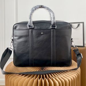 Maletín bolso de diseñador Bolso para computadora portátil de lujo Diseño de letras de color sólido Maletín de cuero de gran capacidad Estilo empresarial bolso para computadora portátil para hombres Bolsa para el polvo con entrega navideña