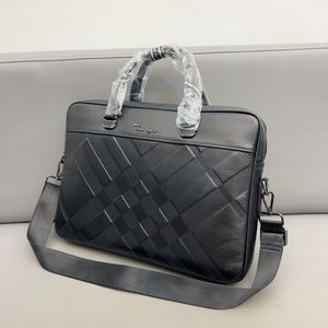 Aktetas Designer Tas Luxe laptoptas Streep Effen Kleur Ontwerp Grote capaciteit Lederen Aktetas Zakenlieden Tas Kerst Logistiek Levering Stofzak