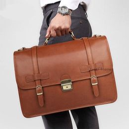 Porte-documents 2022 porte-documents de luxe de Style britannique couche supérieure en cuir de vachette exquis sac pour hommes d'affaires sac à main ordinateur