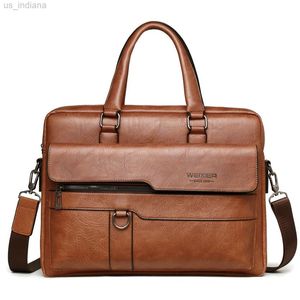 Aktetjes 2022 Men aktetas tas hoogwaardige business beroemd merk pu lederen schouder messenger tassen kantoor handtas 14 inch lap2609