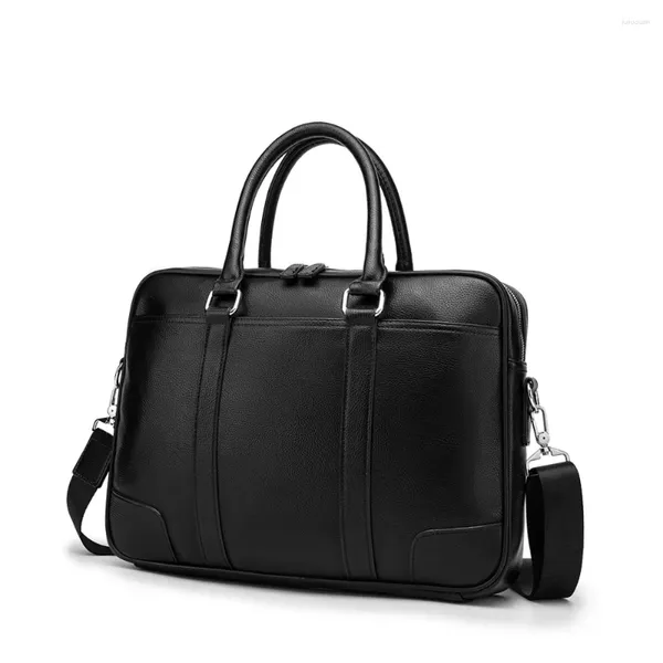 Porte-documents 2023 Hommes Porte-documents d'affaires Sac de haute qualité PU Cuir Épaule 14 pouces Ordinateur portable Messenger Sacs Bureau Sac à main pour documents