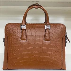 Authentique peau de crocodile MaFinished hommes d'affaires porte-documents sac véritable alligator exotique cuir mâle grand travail sac à main sac à main