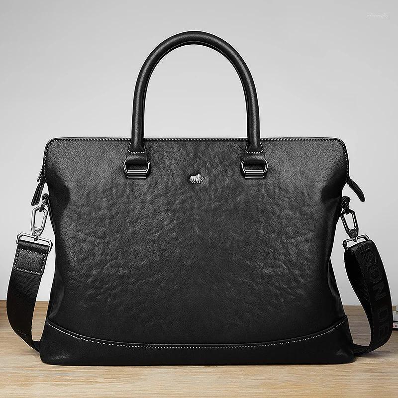 Портфели Bison Denim из натуральной кожи, 14-дюймовая сумка для ноутбука, мужская деловая офисная сумка-мессенджер через плечо, сумки на плечо