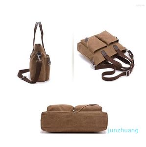 Aktetassen aktetas mannen vintage canvas schoudertas voor 34 casual crossbody buitenzakken heren