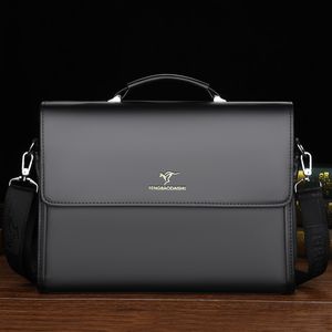 Maletines Maletín de negocios de gran capacidad para hombre, bolso de mano de cuero de lujo, bolso de mensajero de hombro para oficina, bolso de archivo para hombre a la moda 230830