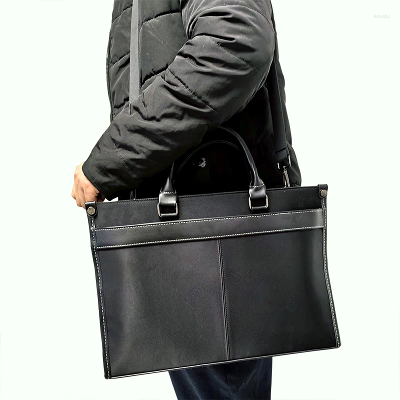 Bortkroppar Business Travel Portceeple Axelväska som bär handväska Laptop Messenger Satchel för män