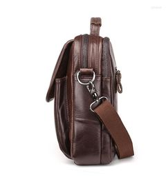 Porte-documents Prix de dédouanement Wax Leather Retro Men's Shoulder Bag Business Tote