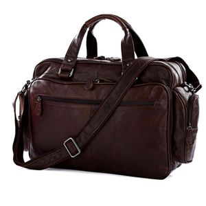 Porte-documents Mode huile ciré véritable mallette en cuir hommes mallette d'affaires en cuir fourre-tout sac à main hommes sac pour ordinateur portable grand sac de bureau épaule